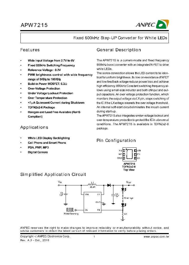 APW7215_9030700.PDF Datasheet