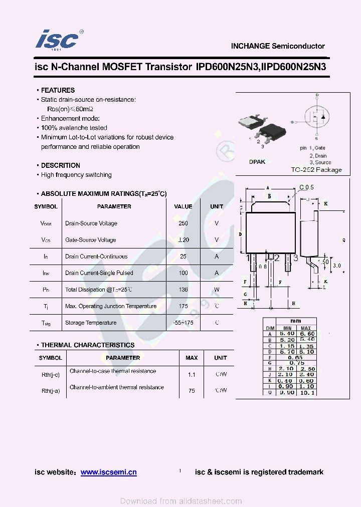 IIPD600N25N3_9039379.PDF Datasheet