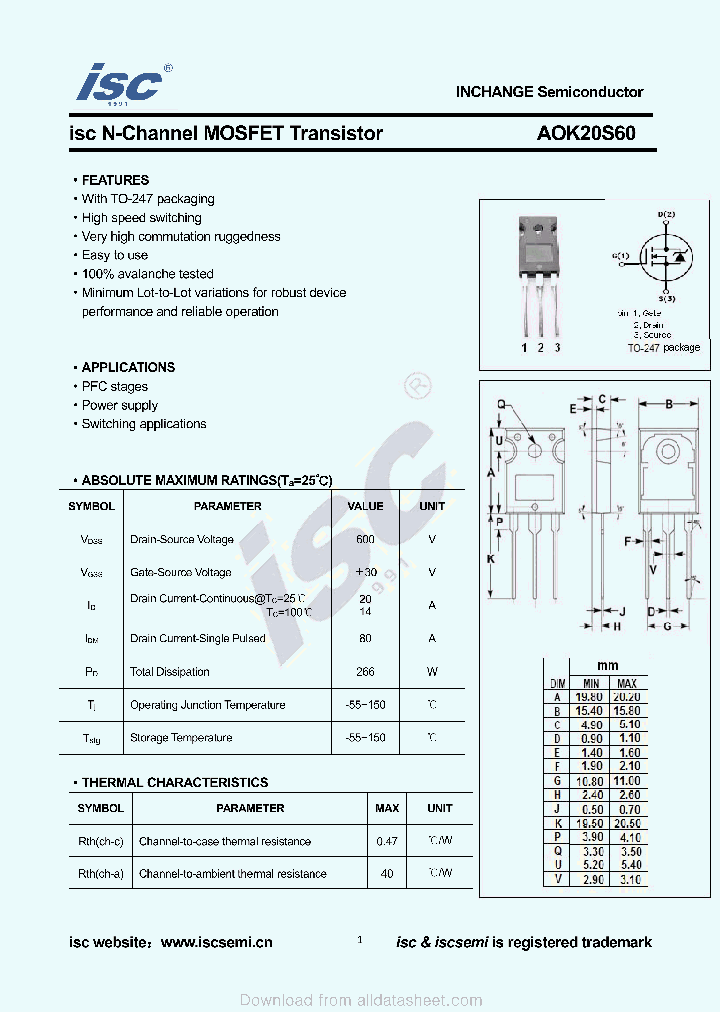 AOK20S60_9049424.PDF Datasheet