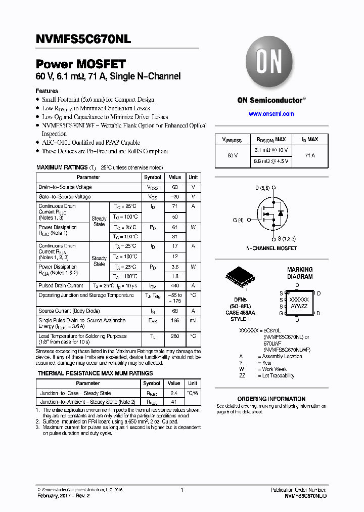 NVMFS5C670NLWFAFT1G_9057111.PDF Datasheet