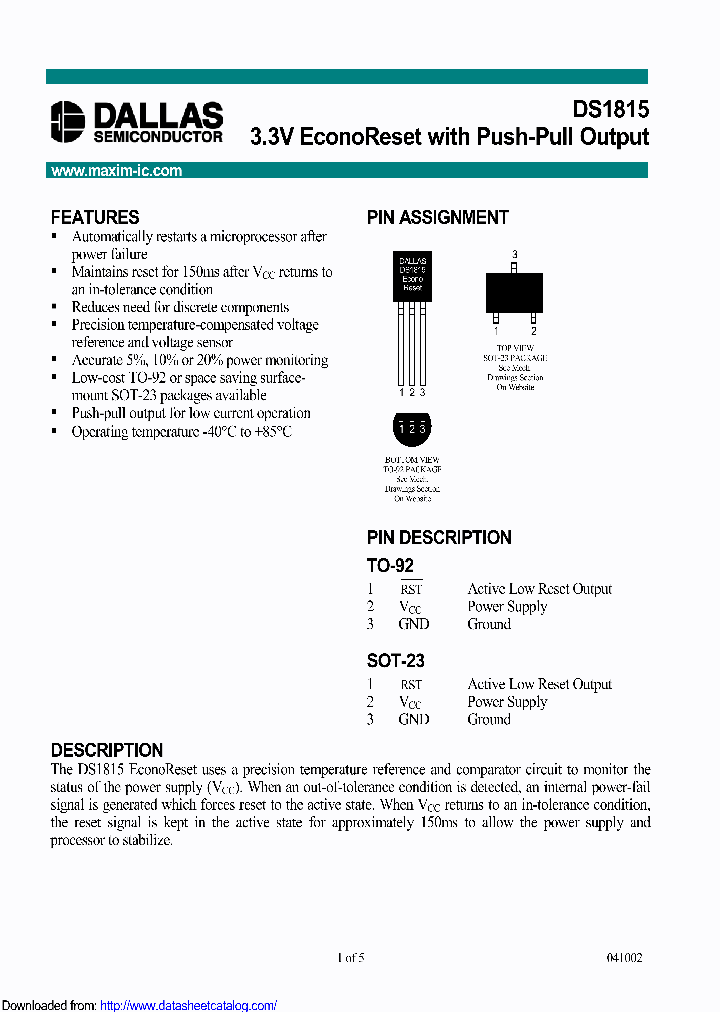 DS1815R-10TR_9090594.PDF Datasheet