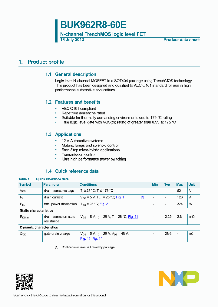 BUK962R8-60E_9100155.PDF Datasheet