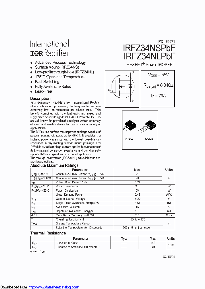 IRFZ34NSTRLPBF_9125188.PDF Datasheet